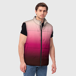 Мужской жилет Градиент transcendent pink омбре, цвет: 3D-черный — фото 2