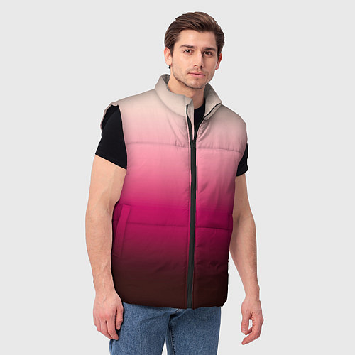 Мужской жилет Градиент transcendent pink омбре / 3D-Черный – фото 3