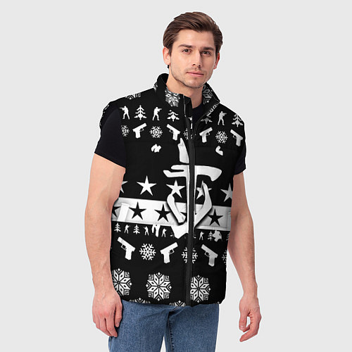 Мужской жилет Doom x csgo winter / 3D-Черный – фото 3