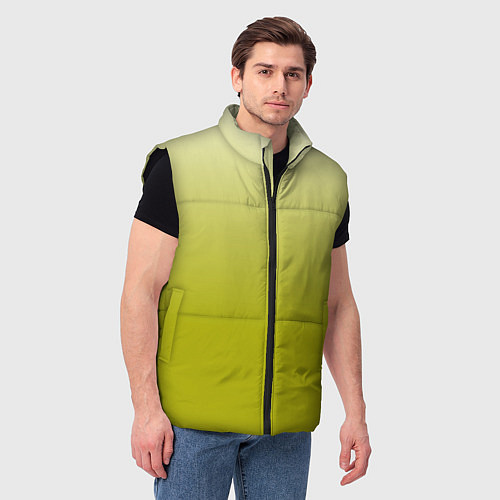 Мужской жилет Градиент лаймовый / 3D-Черный – фото 3