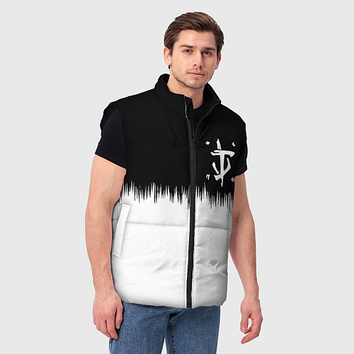 Мужской жилет Doom краски черно белый / 3D-Черный – фото 3