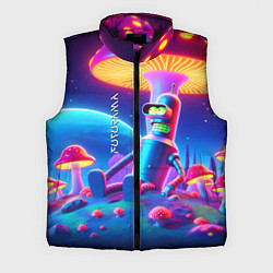 Мужской жилет Робот-сгибальщик Бендер находится под неоновым мух, цвет: 3D-черный