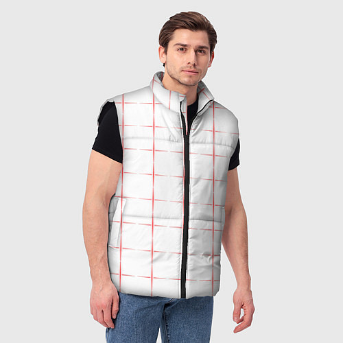 Мужской жилет Color white red crosses / 3D-Черный – фото 3
