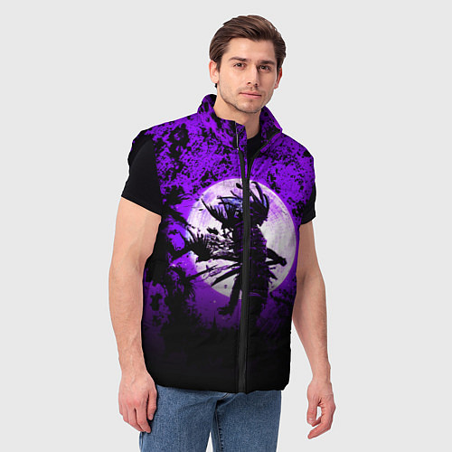 Мужской жилет Самурай при луне / 3D-Черный – фото 3