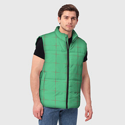 Мужской жилет Color green stripes, цвет: 3D-черный — фото 2
