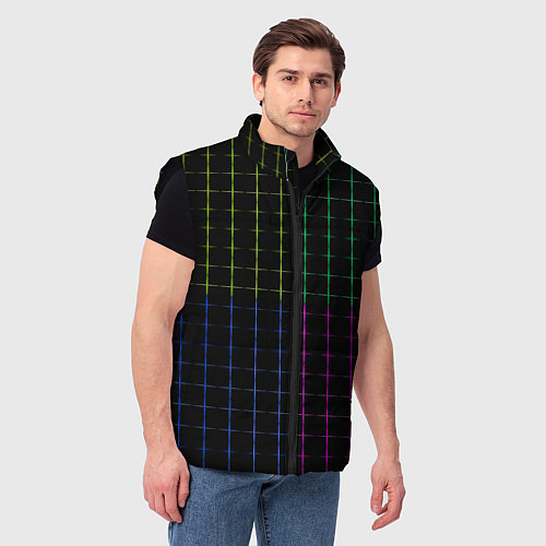 Мужской жилет Color black multicolored stripes / 3D-Черный – фото 3