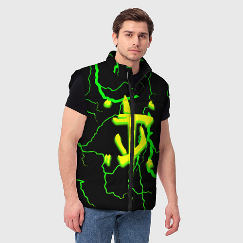 Мужской жилет Doom кислотный шторм молнии / 3D-Черный – фото 3
