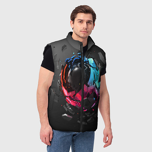 Мужской жилет Abstract graphics / 3D-Черный – фото 3