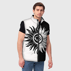 Мужской жилет Солнце черно-белое, цвет: 3D-черный — фото 2