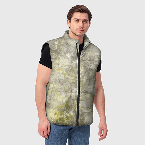Мужской жилет Абстракция - yellow acidic liquid / 3D-Черный – фото 3