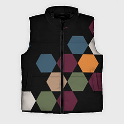 Мужской жилет Honeycombs autumn colors, цвет: 3D-черный