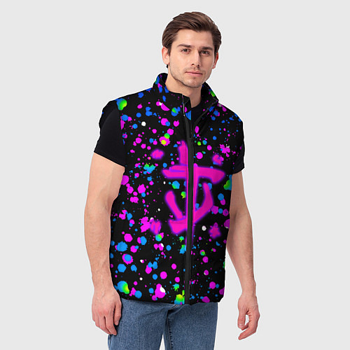 Мужской жилет Doom цветные краски / 3D-Черный – фото 3