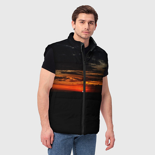 Мужской жилет Закат на плато / 3D-Черный – фото 3