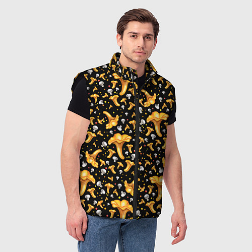 Мужской жилет Грибной дождик / 3D-Черный – фото 3
