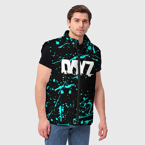 Мужской жилет Dayz голубые краски / 3D-Черный – фото 3