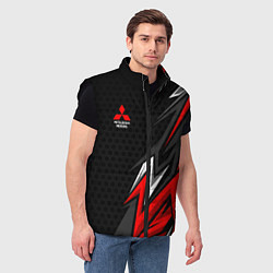 Мужской жилет Митсубиси - спортивный красный, цвет: 3D-черный — фото 2
