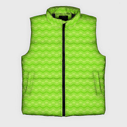 Мужской жилет Зеленый неоновый узор арт деко, цвет: 3D-черный