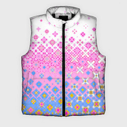 Мужской жилет Розово-голубой узор, цвет: 3D-черный