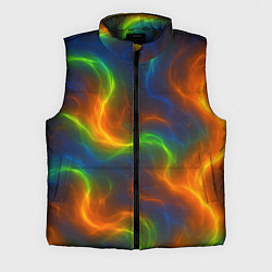 Мужской жилет Разноцветное пламя и дым, цвет: 3D-черный