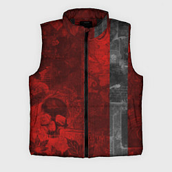 Мужской жилет Багровый гранж с черепом, цвет: 3D-черный