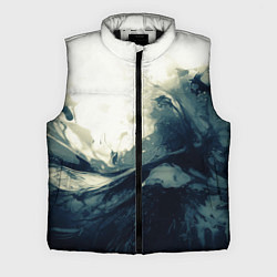 Мужской жилет Чёрно-синие абстрактные краски, цвет: 3D-черный