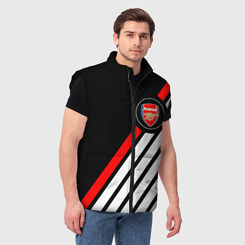 Мужской жилет Арсенал геометрия полосы / 3D-Черный – фото 3