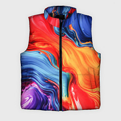 Мужской жилет Красно-синие масляные краски смешение абстракция, цвет: 3D-черный