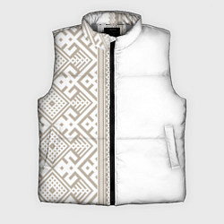 Мужской жилет Узоры славянские в бежевом цвете, цвет: 3D-светло-серый