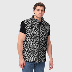 Мужской жилет Леопардовый серый с чёрными пятнами, цвет: 3D-черный — фото 2