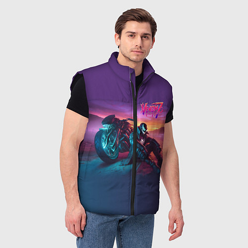 Мужской жилет Venom near his motorcycle - ai art fantasy / 3D-Черный – фото 3