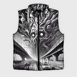 Мужской жилет Art skull in metropolis - ai art fantasy, цвет: 3D-черный