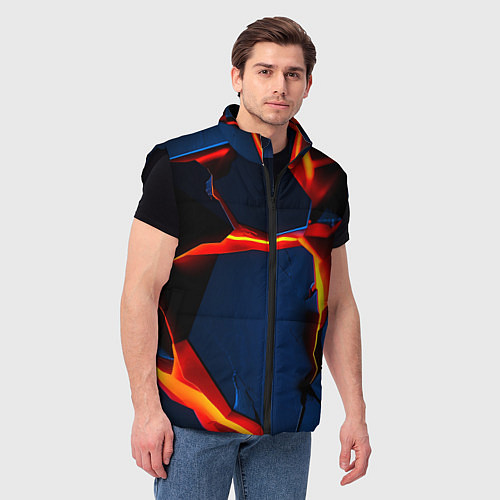 Мужской жилет Glow orange neon / 3D-Черный – фото 3