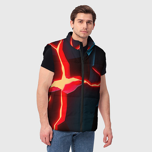 Мужской жилет Neon orange / 3D-Черный – фото 3