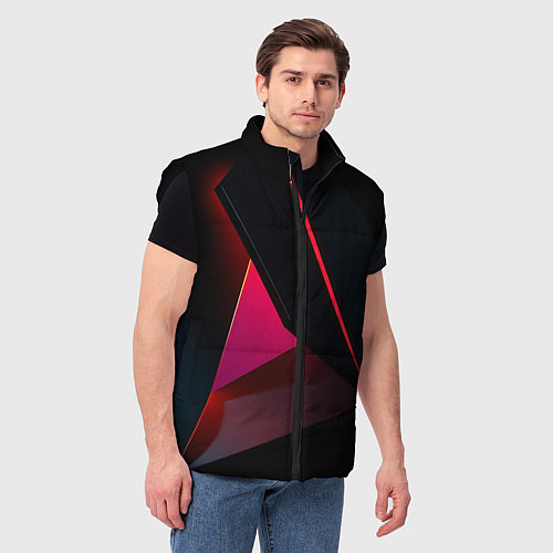Мужской жилет Geometric shapes / 3D-Черный – фото 3
