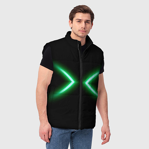 Мужской жилет Neon green lines / 3D-Черный – фото 3