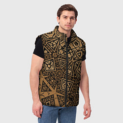 Мужской жилет Золотая метаморфоза на черном, цвет: 3D-черный — фото 2