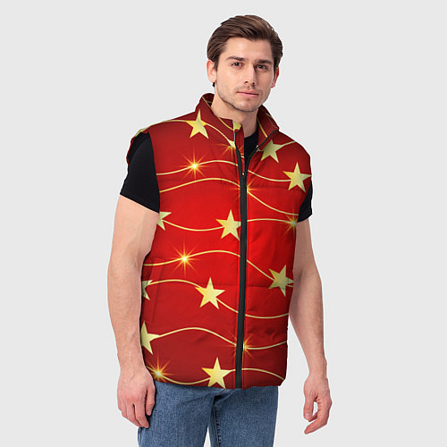 Мужской жилет Звёздная гирлянда / 3D-Черный – фото 3