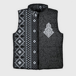 Мужской жилет Славянский орнамент с оберегом макошь, цвет: 3D-черный