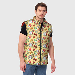 Мужской жилет Новогодний паттерн, цвет: 3D-красный — фото 2