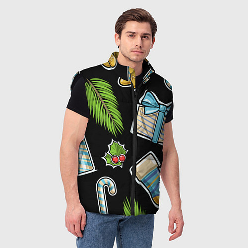 Мужской жилет Christmas soul / 3D-Черный – фото 3