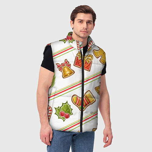 Мужской жилет Рождественский дух / 3D-Черный – фото 3