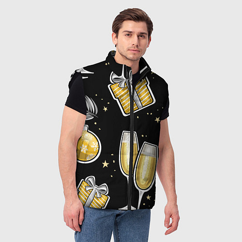 Мужской жилет Новогодний вайб / 3D-Черный – фото 3