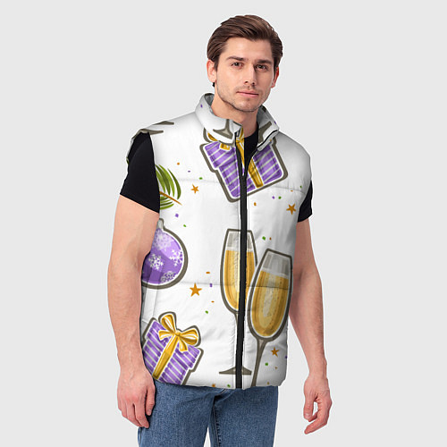 Мужской жилет Новогодний вайб / 3D-Черный – фото 3