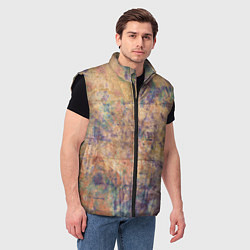 Мужской жилет Абстракция - pink marble with blue flecks, цвет: 3D-черный — фото 2
