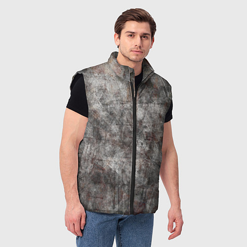 Мужской жилет Абстракция - gray stone / 3D-Черный – фото 3