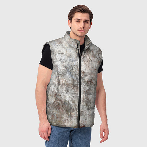 Мужской жилет Абстракция - gray limestone / 3D-Черный – фото 3