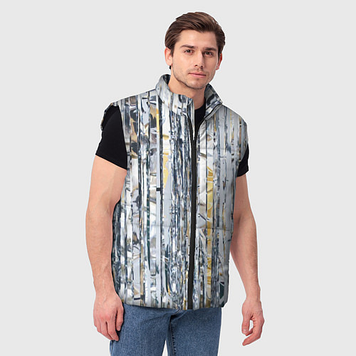 Мужской жилет Новогодний дождик / 3D-Черный – фото 3