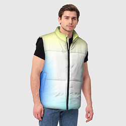 Мужской жилет Color yellow blue white, цвет: 3D-черный — фото 2