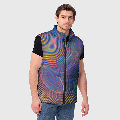 Мужской жилет Абстрактная рябь / 3D-Черный – фото 3