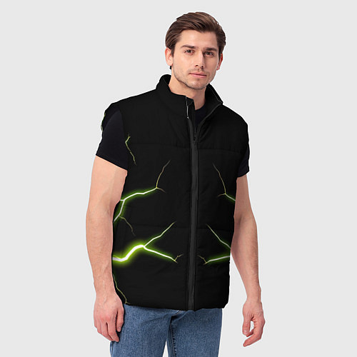 Мужской жилет Color green black / 3D-Черный – фото 3